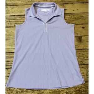 Pebble Beach Women’s Size M Purple Dry-Luxe performance Collared Shirt NWOT